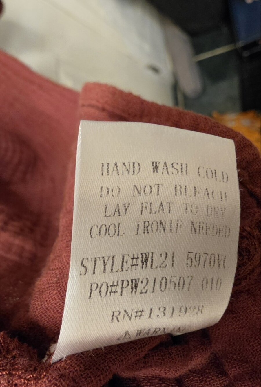 Wishlist Women's Rust Peasant Tie-Front Top - Picture 4 of 5